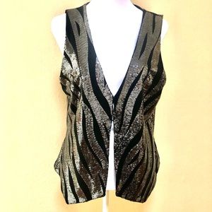 DONNA silver and black sequined vest. Gorgeous and in great condition. S…